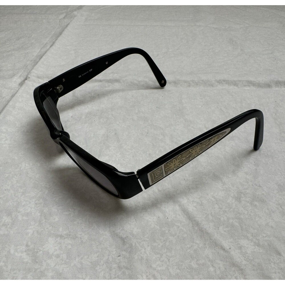 VINTAGE Liz Claiborne‎ L509S 80s 90s Black Flower rectangular 52mm FRAMES ONLY
